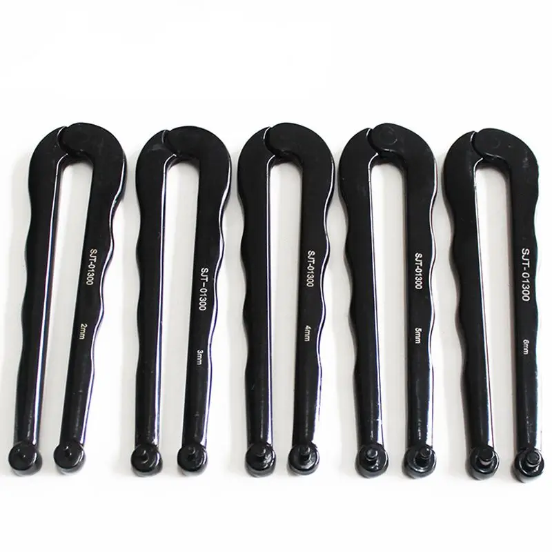 Imagem -02 - Acabamento Aço Ajustável Pin-tipo Face Spanner Chave Universal Chave para Porcas Redondas mm mm mm mm mm 161 mm de Comprimento mm de Espessura Preto