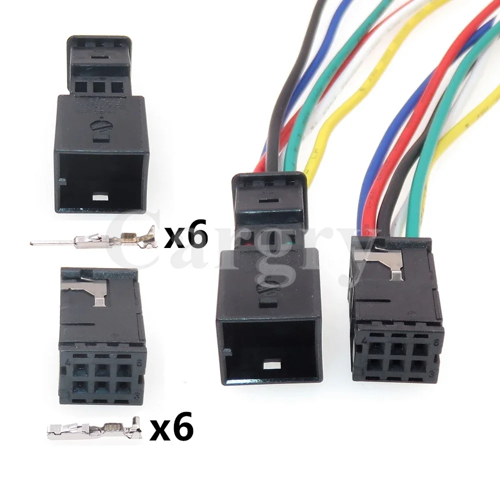 

1 Set 6P 8E0971833 8E0971834 1418784-1 AC Assembly Automotive Anti-glare Rearview Mirror Wire Socket for VW Audi