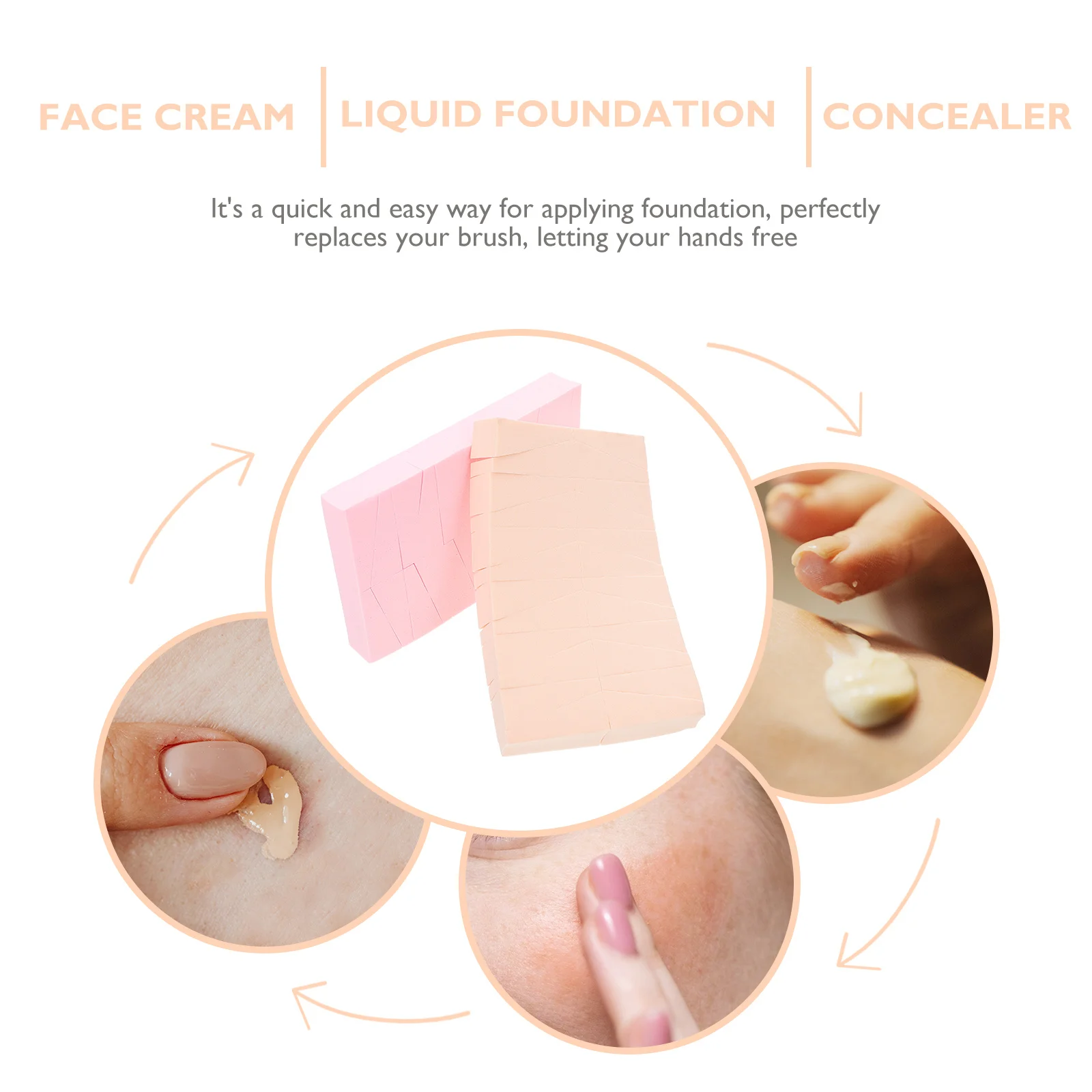 2 szt. Gąbeczek do makijażu, do stosowania na sucho i na mokro, do podkładu, kremu, pudru sypkiego, aplikator, gąbka w kształcie klinu, narzędzie do makijażu twarzy