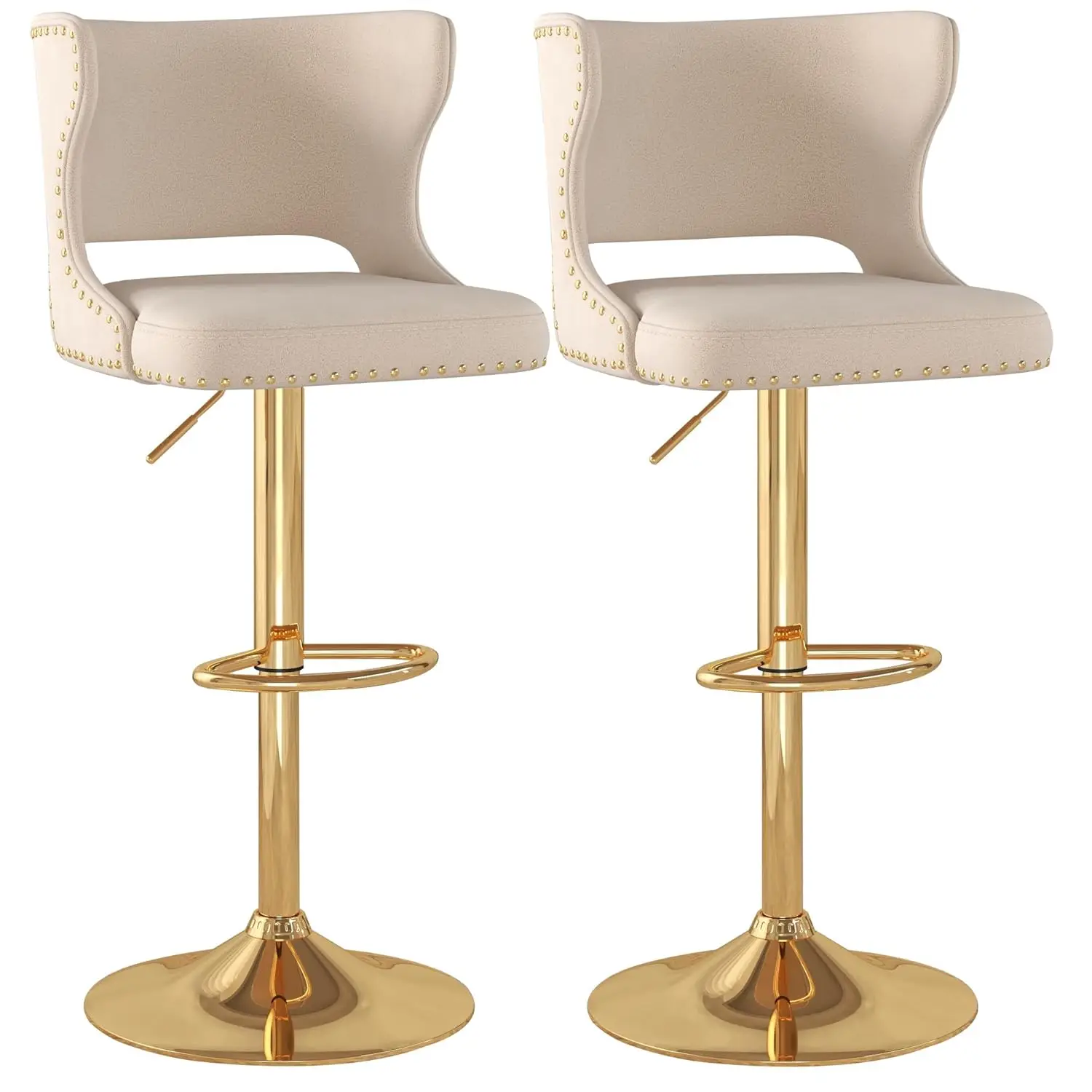

Bar Stools Set of 2, Counter Height Adjustable and Swivel Barstools, Modern Velvet Bars Chairs, Customized