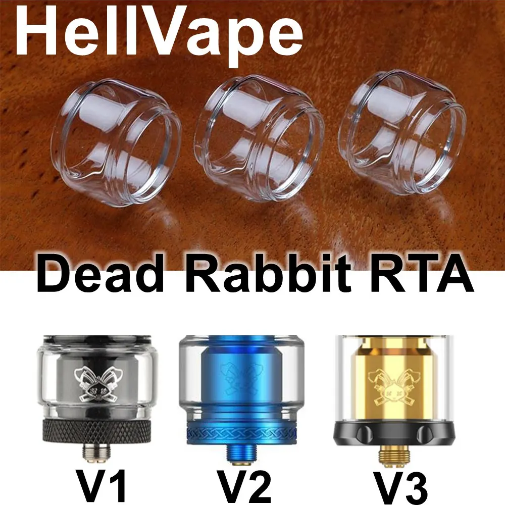 2pcs Hong Bulb Glass Tank For HellVape Dead Rabbit RTA V3/V2/V1 Bubble Glass Straight Protector Cover