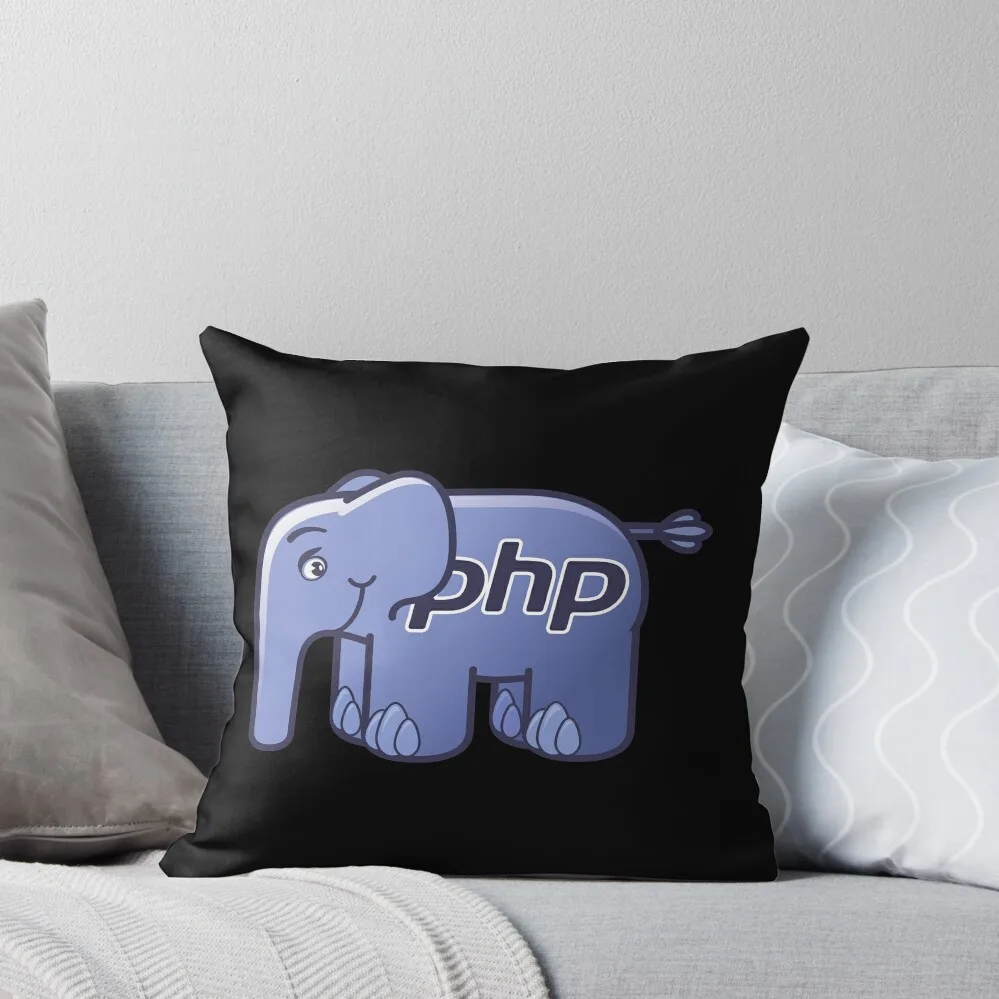 PHP ElePHPant Logo (Black background) Throw Pillow Couch Pillows home decor items Pillowcase Decorative Sofa Cushion pillow