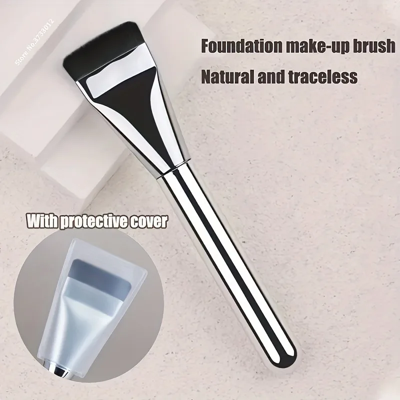 Brocha para base de una línea, brocha correctora ultrafina sin rastro, cepillo para máscara, cabeza plana, sin polvo, herramientas de belleza para el cabello suave, brocha de maquillaje