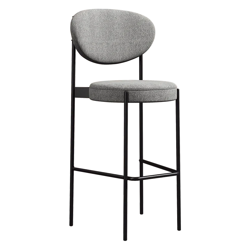 Nordic home metal dining chair,modern design high stool with backrest,luxury furniture restaurant bar chair seat height65CM/75CM