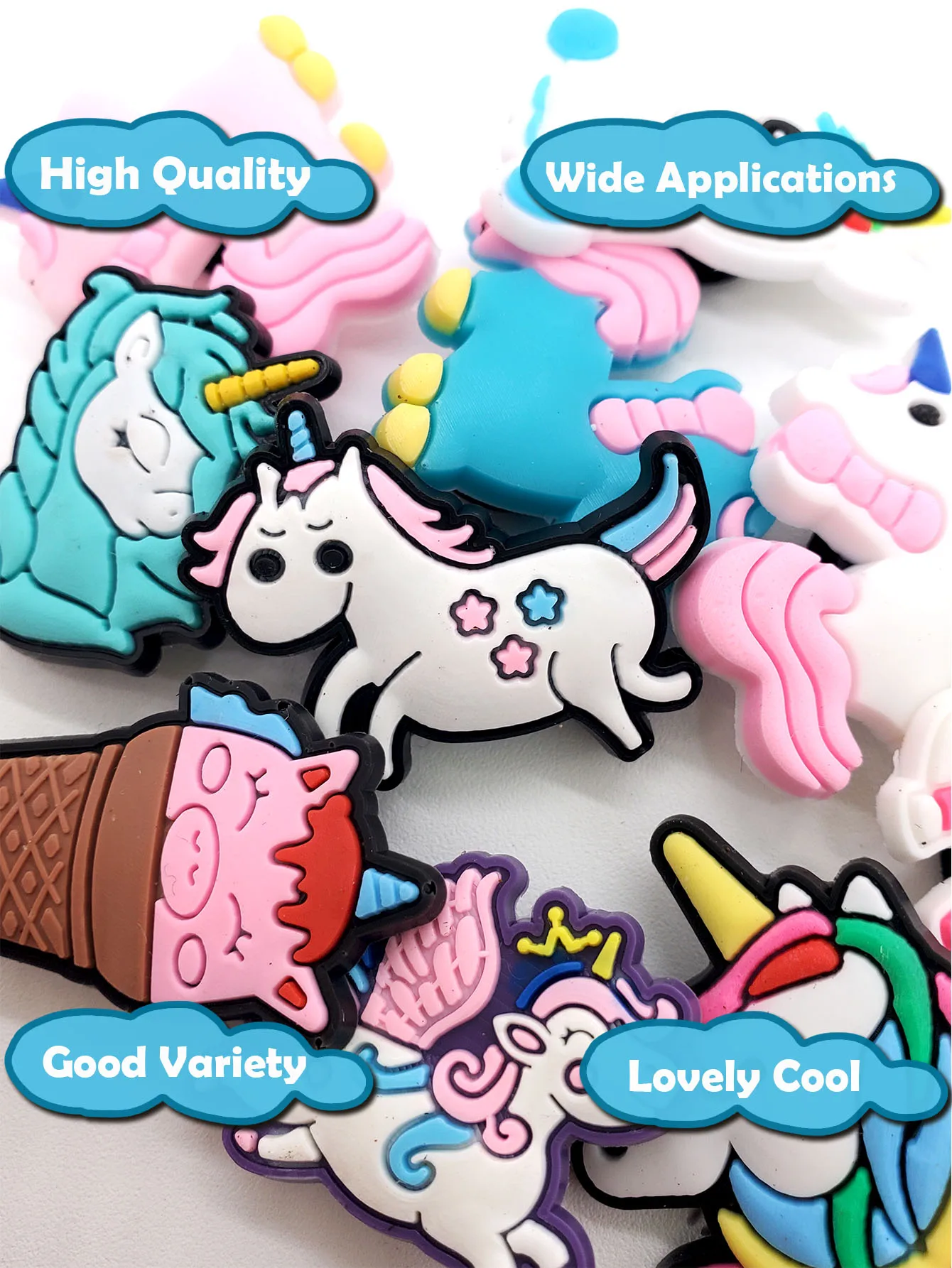 12Pcs Cute Unicorn Shoe Decorations Charms for Crocs Shoe Ornaments Perfect For Christmas And Birthday Party