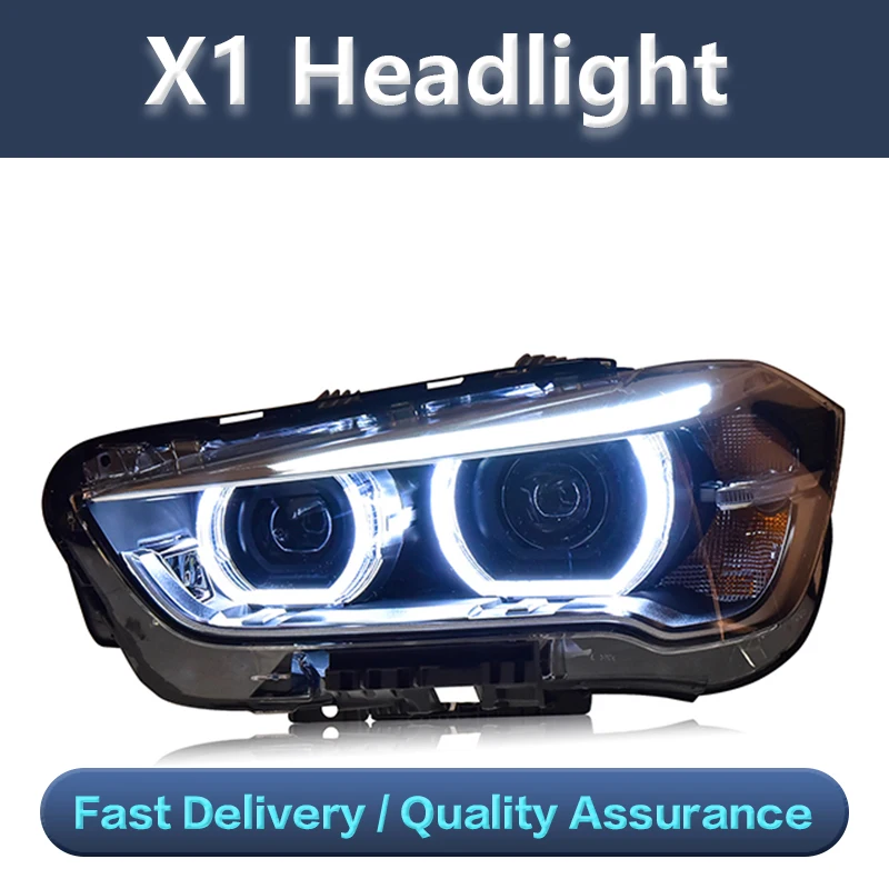 Automotive Accessories Head Lamp for BMW X1 Headlights 2016-2020 F48 F49 All LED Headlight Lens DRL Angel Eye