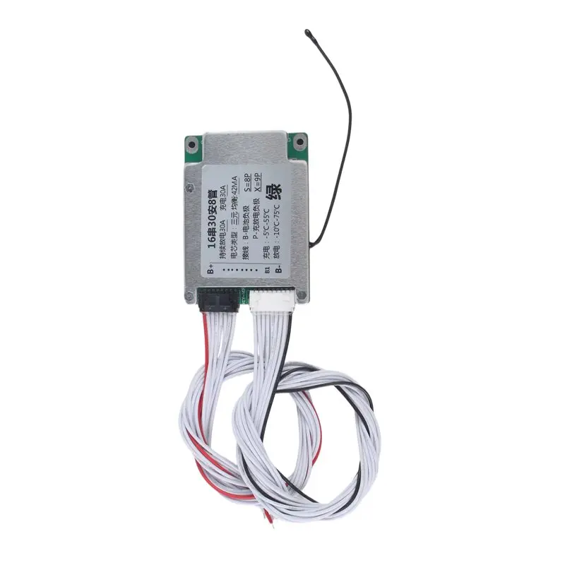 B24B For Escooter Compatible 16S 30A 20A 60V 52V Battery Charge Board Balancer Version BMS Equalizer NTC Temperature Protection