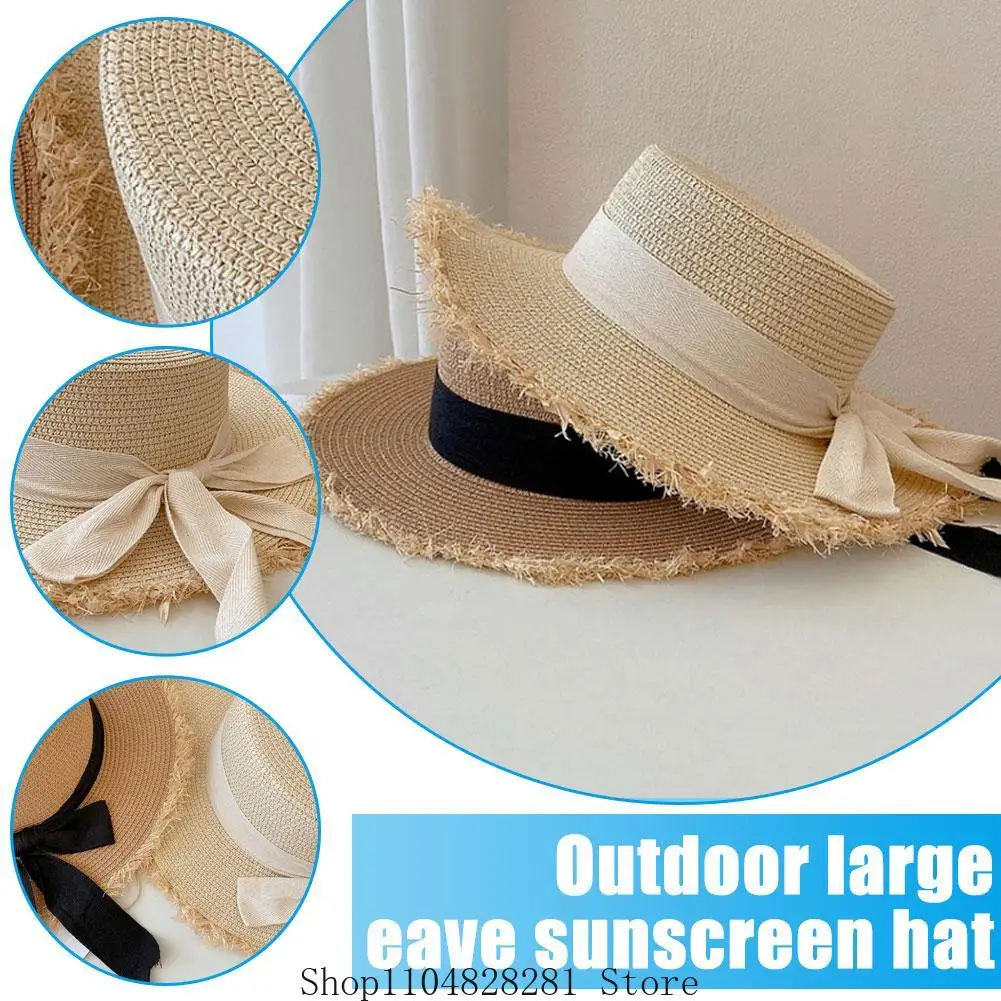 Cappello a tesa larga per donna Cappello in poliestere Cappello estivo in stile coreano a tesa larga Cappello da spiaggia versatile per le vacanze alla moda