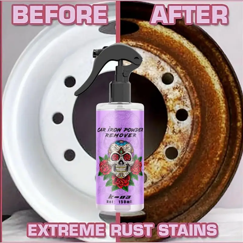 

Rust Remover For Car Multipurpose Rust Stain Remover Iron Removal Spray 150ml Iron Remover Wheel Cleaner Metal Rust Remover For