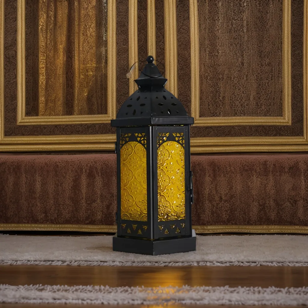 New European wrought iron candle holder glass lantern home decoration handicraft ornament