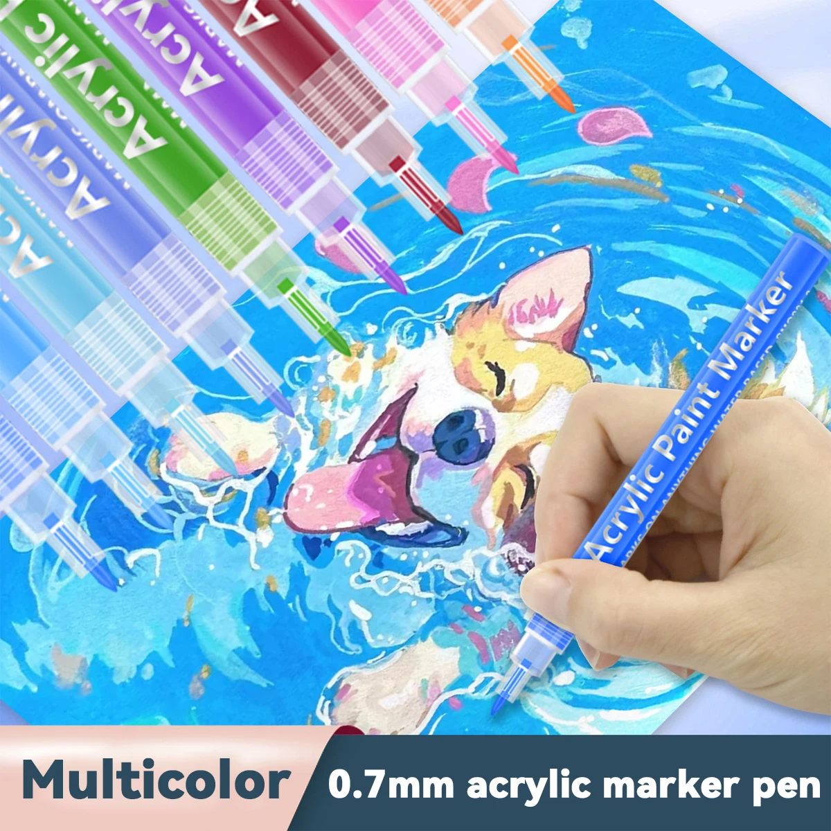 

12-48 Colorful Acrylic Marker Pens Uncleanable Art DIY Paintings Students Children Graffiti School Office Stationery Supplies