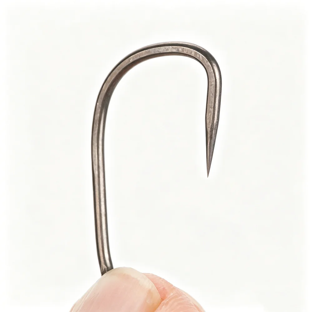 Hirisi 8028 100 Stück PTFE-beschichtete Angelhaken aus Hochkarbon-Edelstahl Rostfrei Scharfe Spitze mit Öse für Angelzubehör – Detail 3