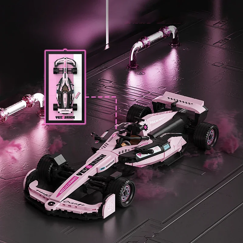 Technische F1 Super Racing Fahrer Formel Baustein MOC Stadt Fahrzeug Coole Berühmte Sport Auto DIY Spielzeug Kinder Geburtstag Geschenke