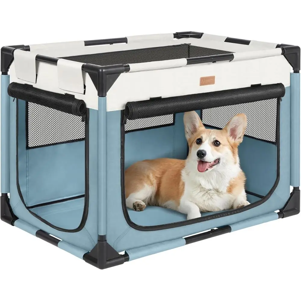 

Ящик для собак — питомник для домашних животных или собак/кошек, 3-дверная дышащая дорожная клетка с сетчатым окном, портативная питомник для собак или в помещении и на открытом воздухе