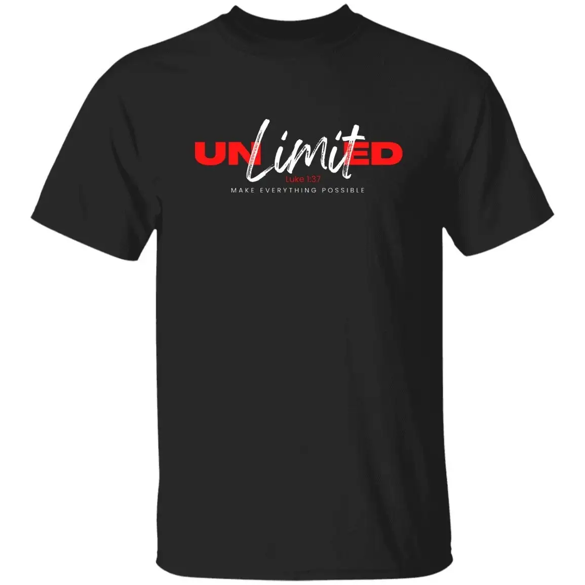 Unlimited T Shirt Luke 1 37 Inspirational Christian Religious Motivational Quote Worship Team s Scripture Verse