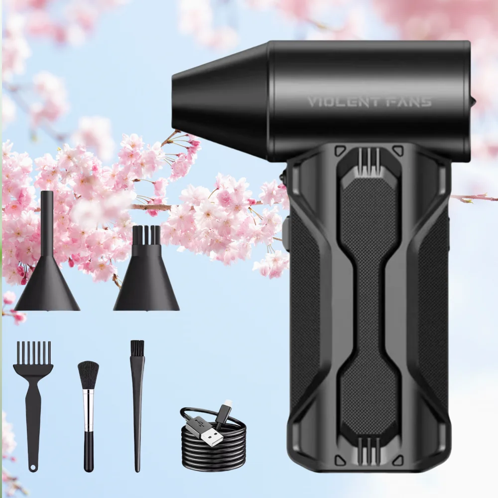 

160000 Автомобильный электрический воздушный пылесос RPM Mini Turbo Violent с 3-скоростным перезаряжаемым суперструйным сухим вентилятором для автомобильной клавиатуры, прозрачный