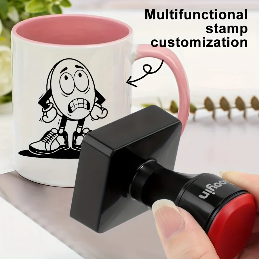 

Professional Custom Self-Inking Stamp with Your Logo - Black Seal for Business, Notary, 5 Ink Colors, Large Office & Wedding Use