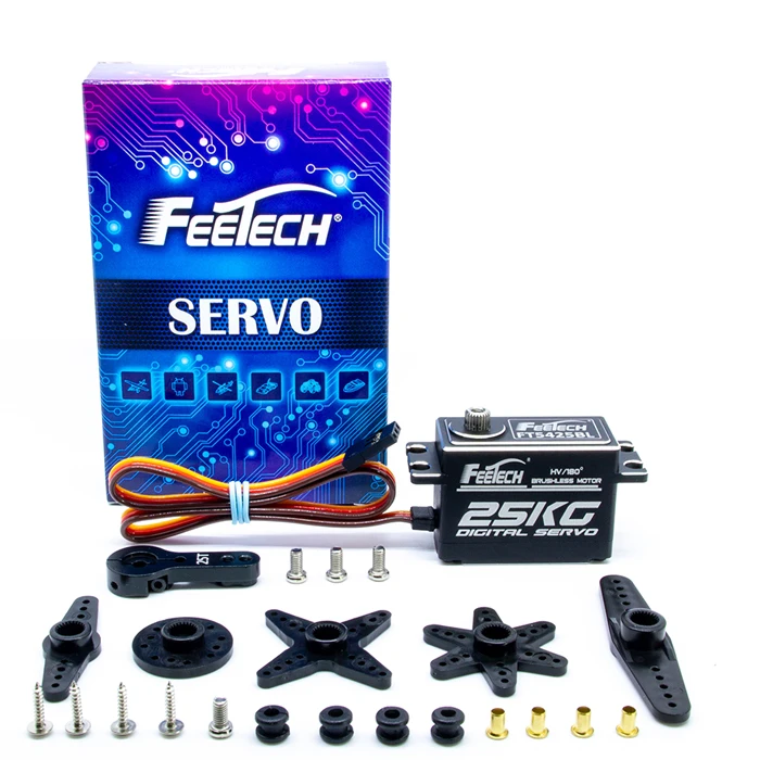 

Feetech FT5425BL 25 кг Бесщеточный высокоскоростной низкопрофильный сервопривод для 1/10 RC Car Truck RC Plane Rudder RC Drifting Cars Servo
