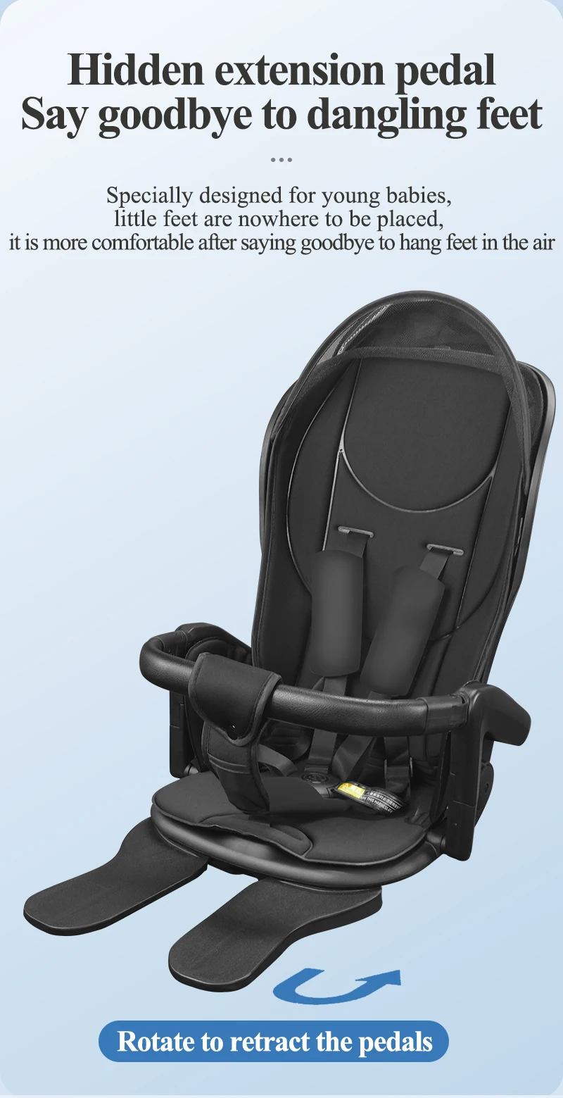 Factory Direct Hair Children's Walking Baby Artifact Trolley Two-way Four-wheel Light Baby Hand Folding Stroller