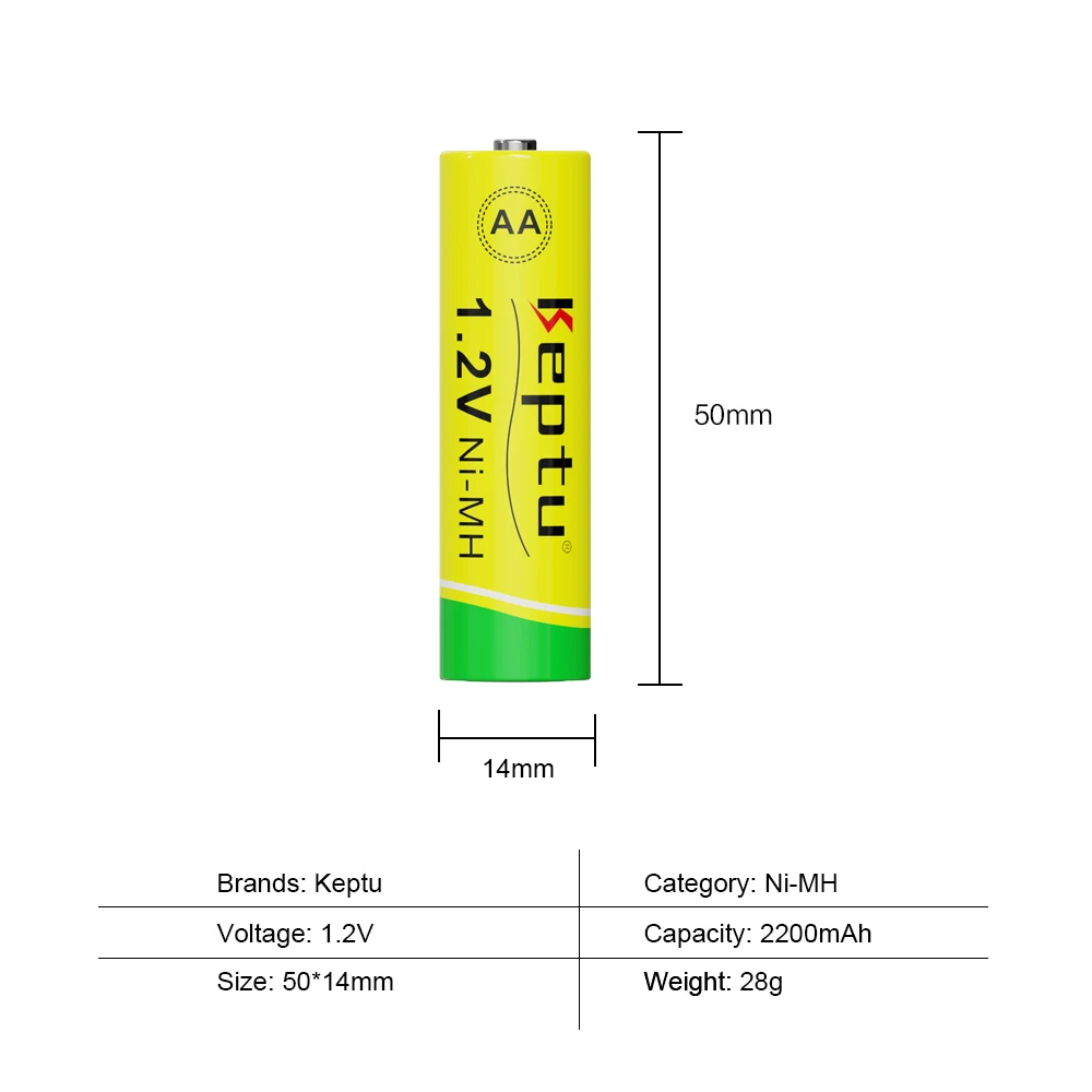 1.2V 2200mAh AA Rechargeable Battery Ni-MH 2A Pre-charged Bateria low self discharge AA Batteries for Camera Electric toy