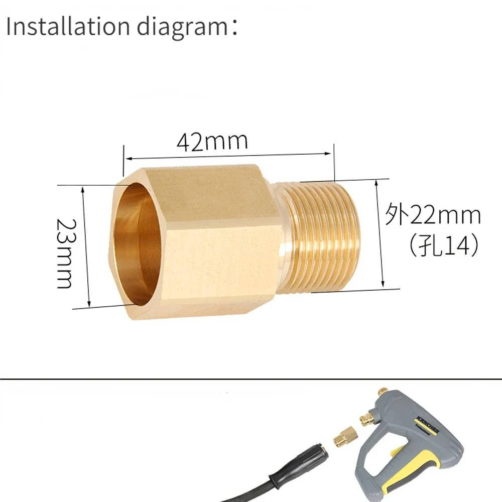 Il nuovo adattatore rapido per pistola ad acqua ad alta pressione si adatta all\'adattatore per pistola ad acqua Karcher tutto in rame