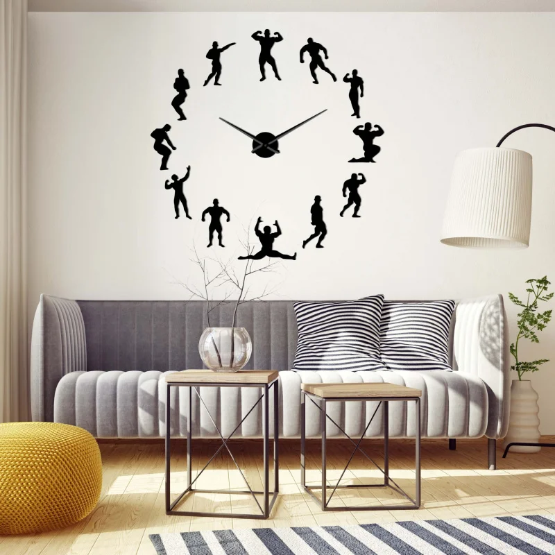 

Fitness diy Acrylic Frameless Simple Living Room Art Wall Decoration Clock