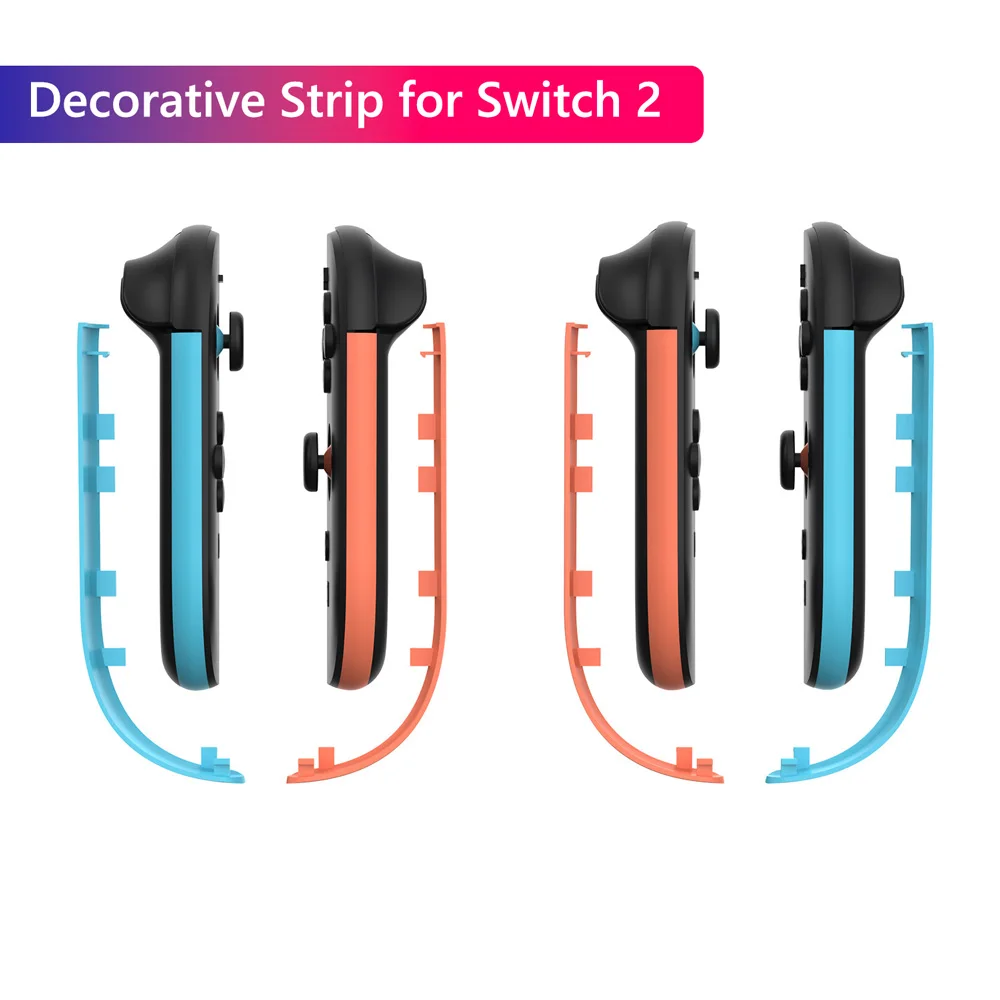 for NS Switch 2 Joycon Controller Decorative Strip Housing Shell Replacement Case Plate NS2 Joy con Faceplate Cover Accessories