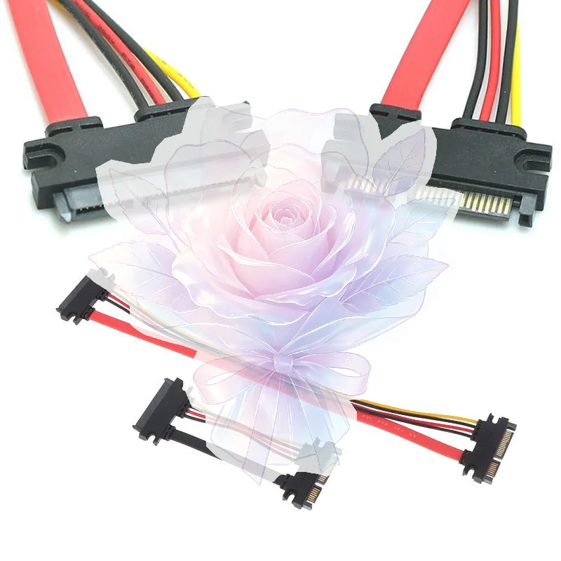 SATA 22 Pin Male to Female SATA 3 Extension Cable 22Pin Data Power for Extending Hard Drive SSD Reliable Desktop Solution