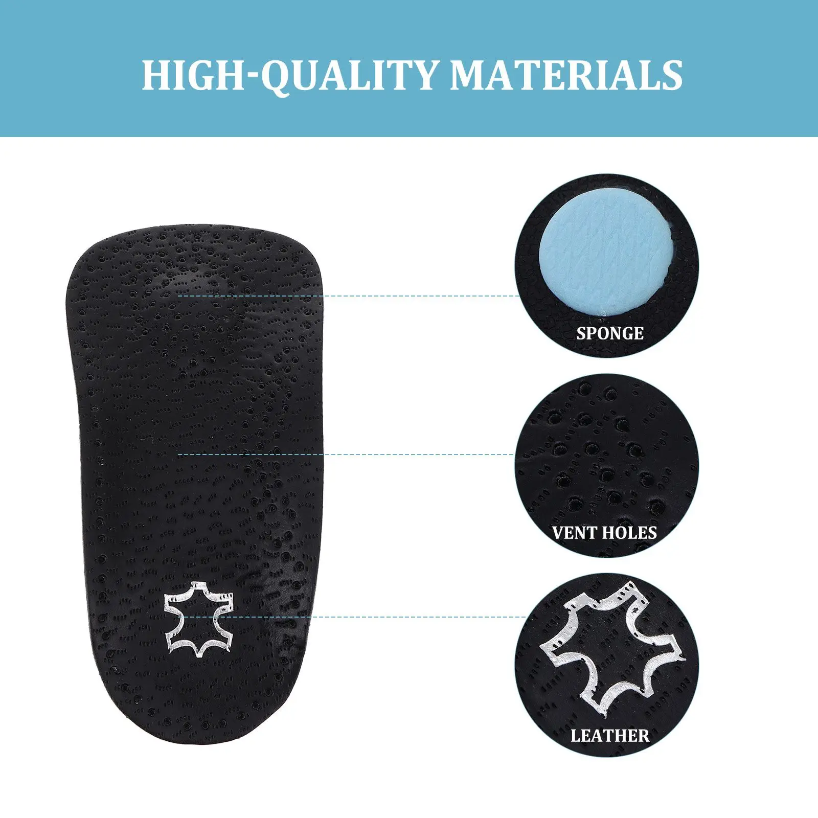 Non-slip Half Pad Sports Shoes Insoles Flatfoot Arch High Heels Support for Ppt Plastic Anti-slip Miss