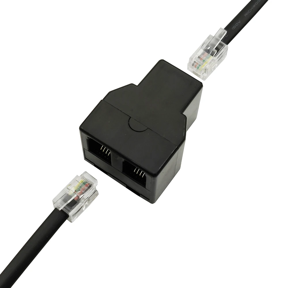 

5PCS RJ9 Coupler 2 Way 4P4C RJ10 Cable Splitter Adapter Suitable For 4-core Telephone Cable Extension
