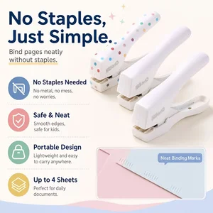 1pc Embossed Decorative Stapler, Clipping Thin Decorative Binding, Safe Manual Stapler, Office Supplies Stationery