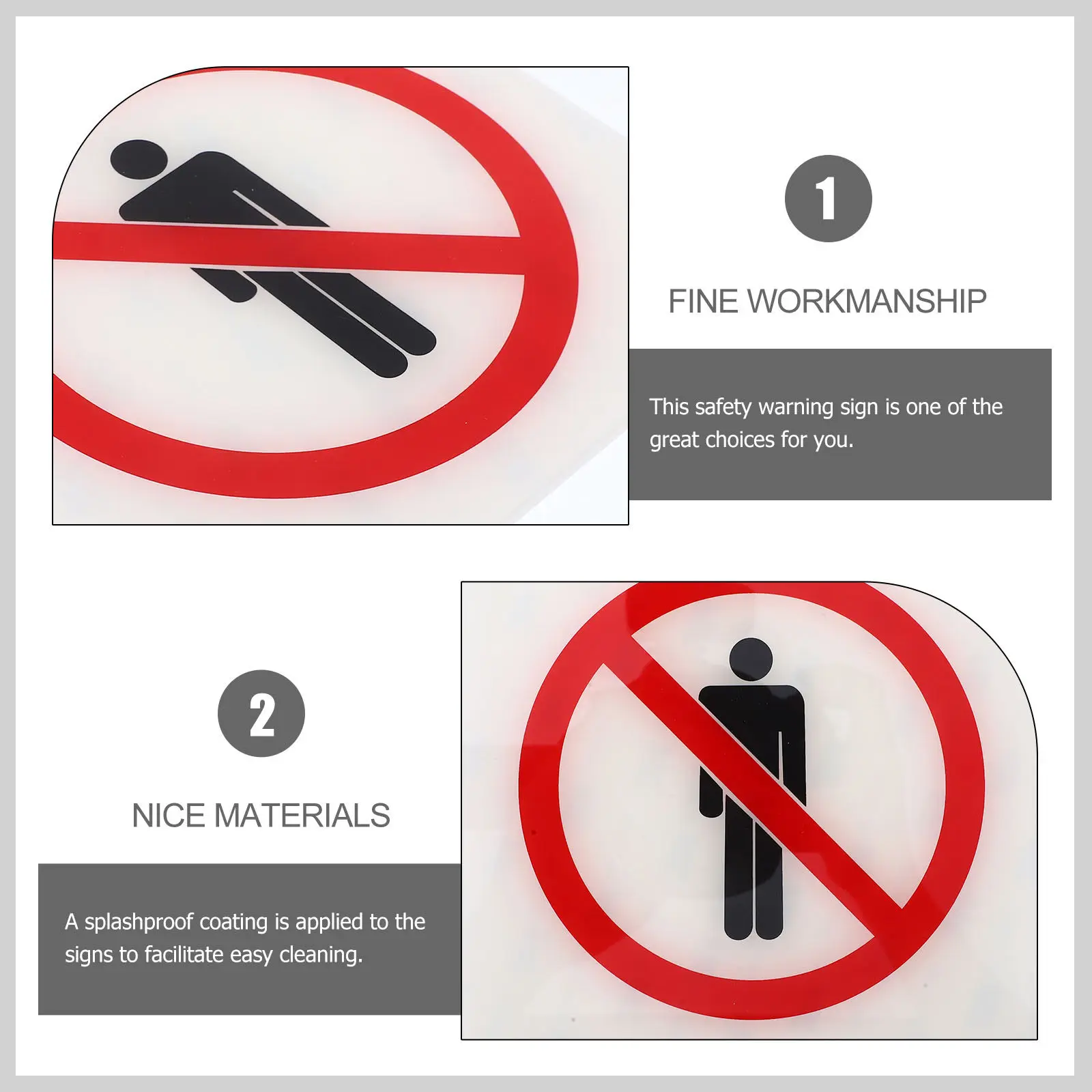 No Entrance Warning Sticker Safety Sign Decal Self Adhesive Splashproof Acrylic for Military Restricted Areas Private Locations