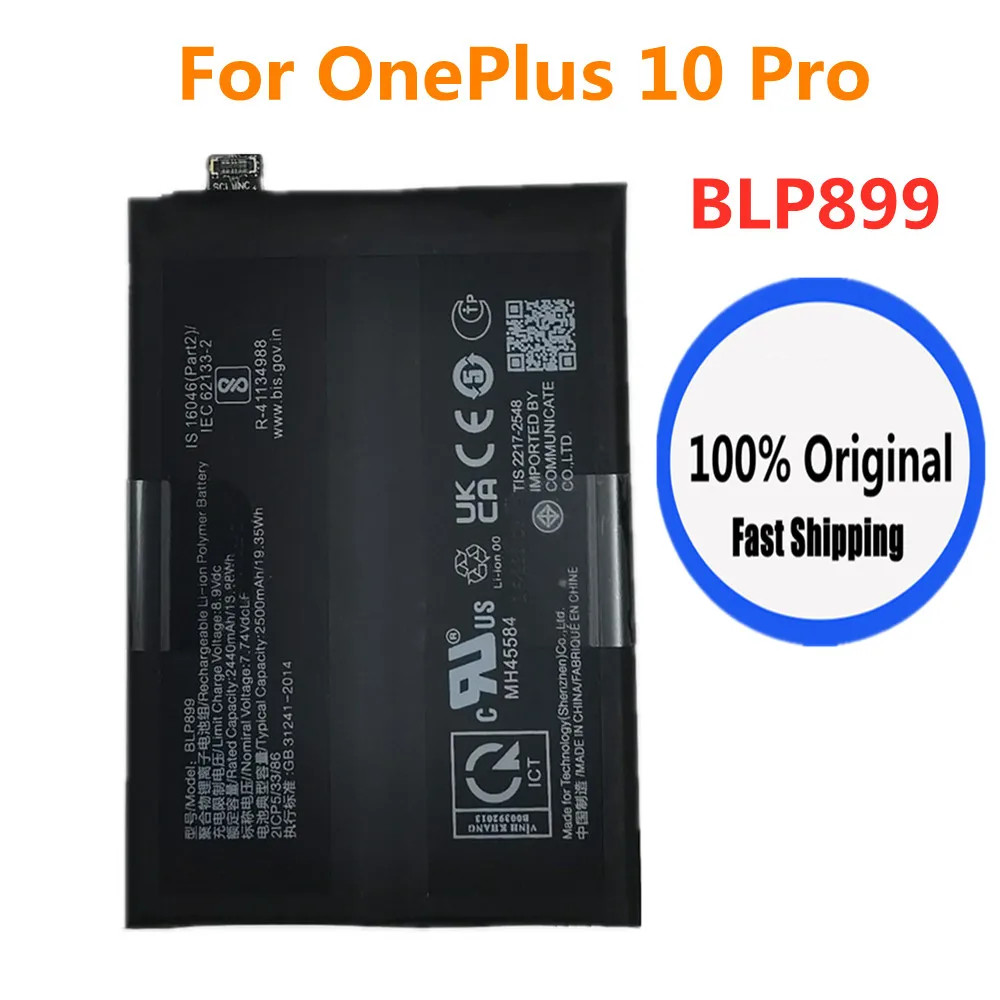 New 100% Genuine Original Battery BLP899 For OnePlus 10 Pro / 1+10 Pro 10pro Phone Batteries Batteria Fast Shipping