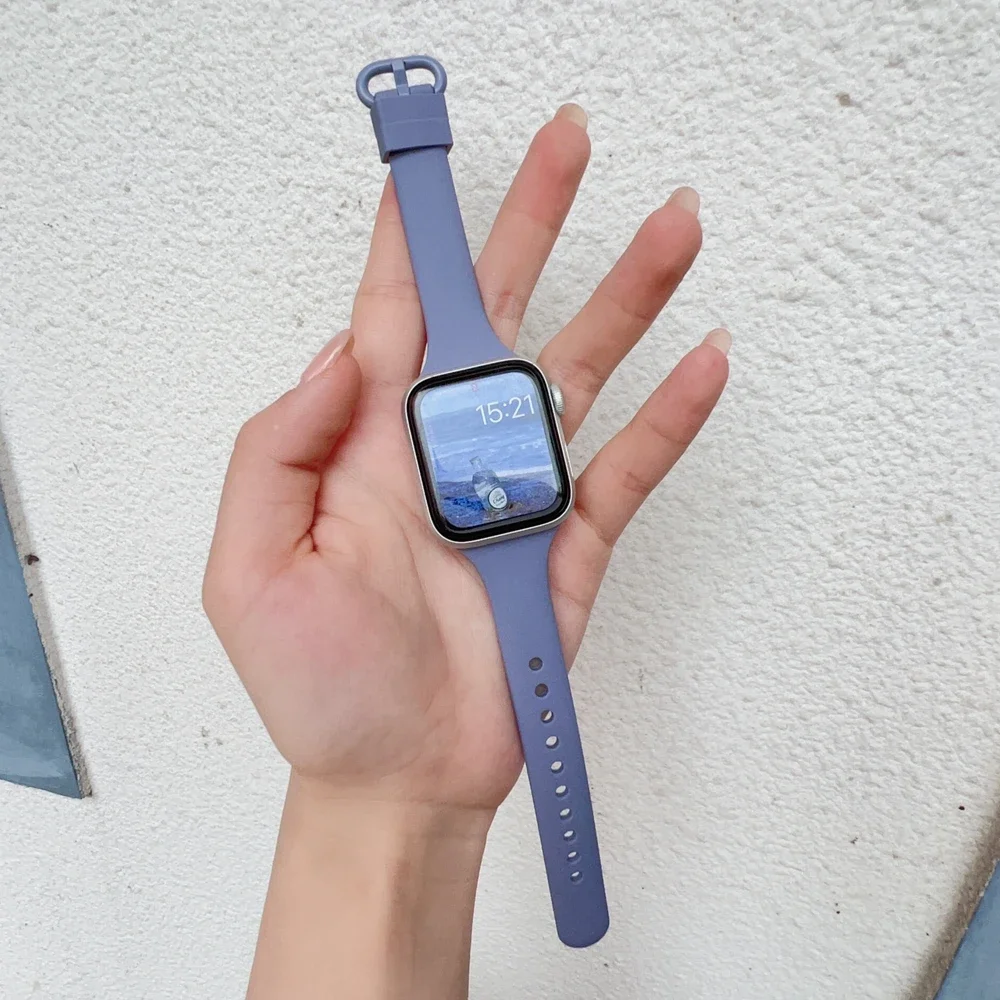 Superior Silicone band for iwatch women Series 10/9/8/7/6/5/4/3/2 SE 38mm 40mm Strap For Apple Watch 41mm 42 44mm 45mm 46mm 49mm