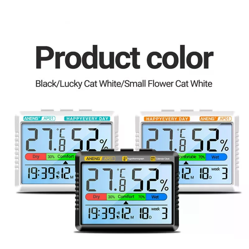 Digitales Thermometer Hygrometer Innenraum Temperatur Luftfeuchtigkeitsmesser Wecker Wetterstation Luft Hygrometer Luftfeuchtigkeitsmesser