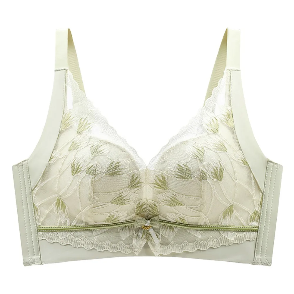 

Sweet Mesh Flower Lace Deep V Bra Shockproof Wireless Underwear for Women Push Up Lingerie Seamless Bra Girls