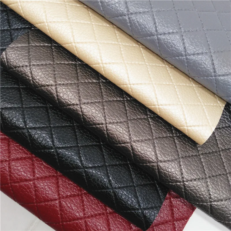 30X134CM Plaids Embossed Synthetic Leather Faux Leather Vinyl Fabric PU Leather Craft DIY Bows Bags Earrings Rolls Sheets C025