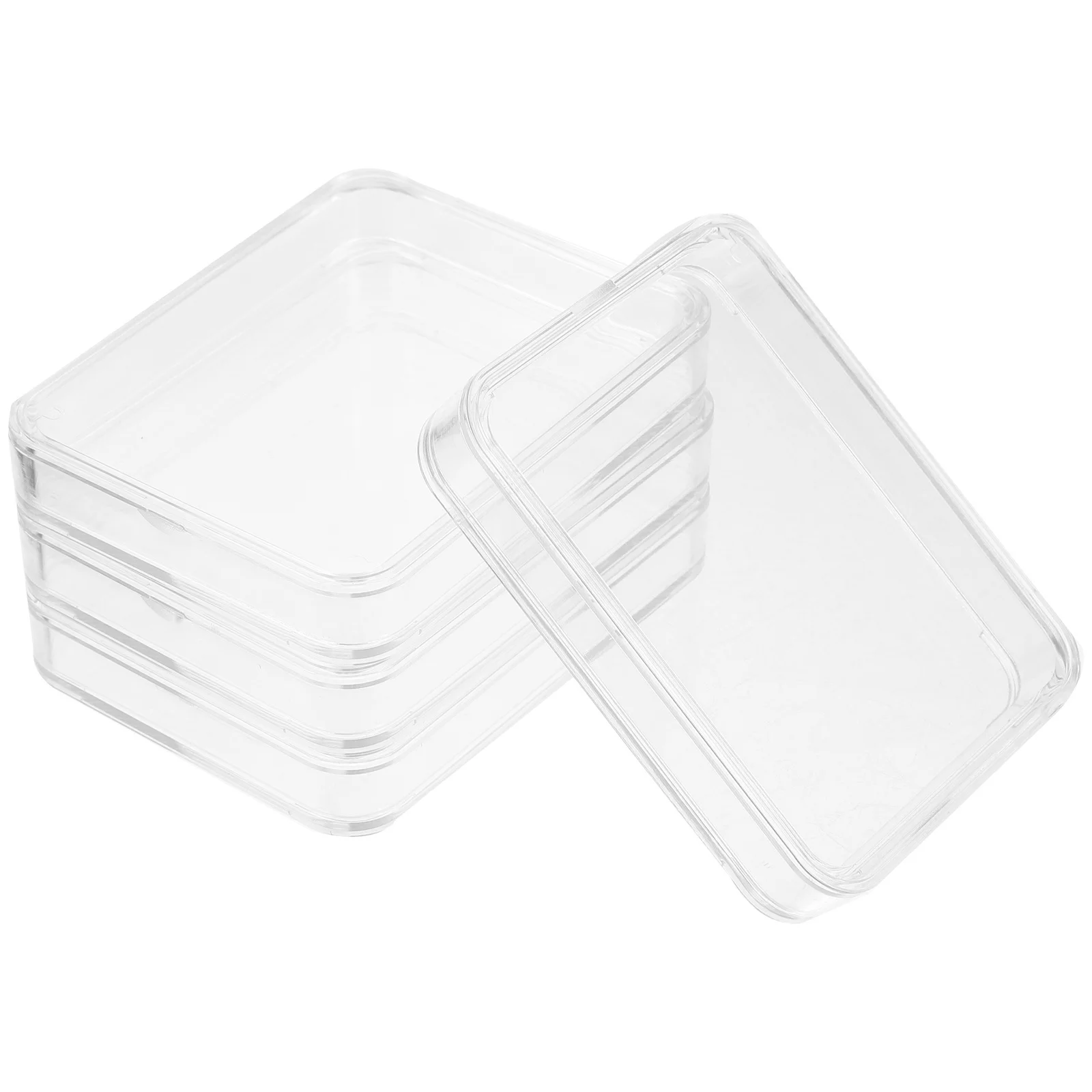 4Pcs Coin Collection Box Transparent Coin Holder Storage Case Collector Protective Organizer Transparent Round Box