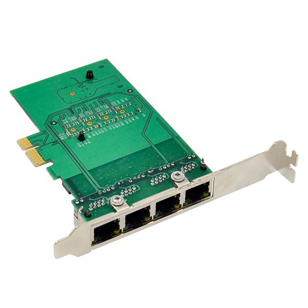 Unique! RJ-45 4-Port Ethernet Server Adapter Gigabit Network Card PCI-E X1 Interface
