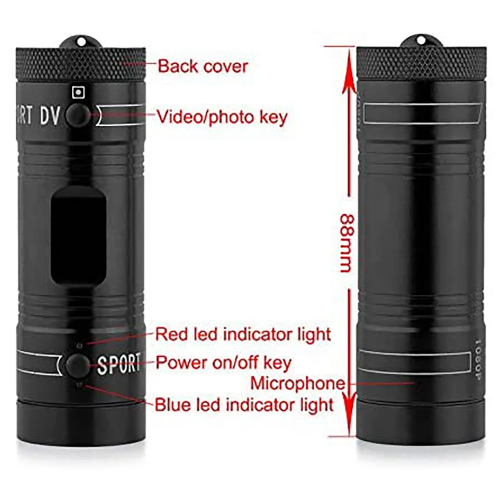 A93P F9 Mini Sports Camera 100W 1080P Outdoor Riding Motorcycle Helmet Sports DV Camera Video Waterproof Bicycle Camera