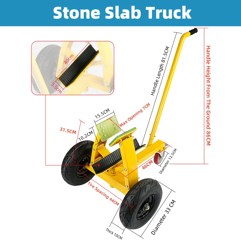 Automatic Plywood Truck Self Locking Trolley Dolly 400KG Stone Slab Truck For Granite Stone Slab Glass