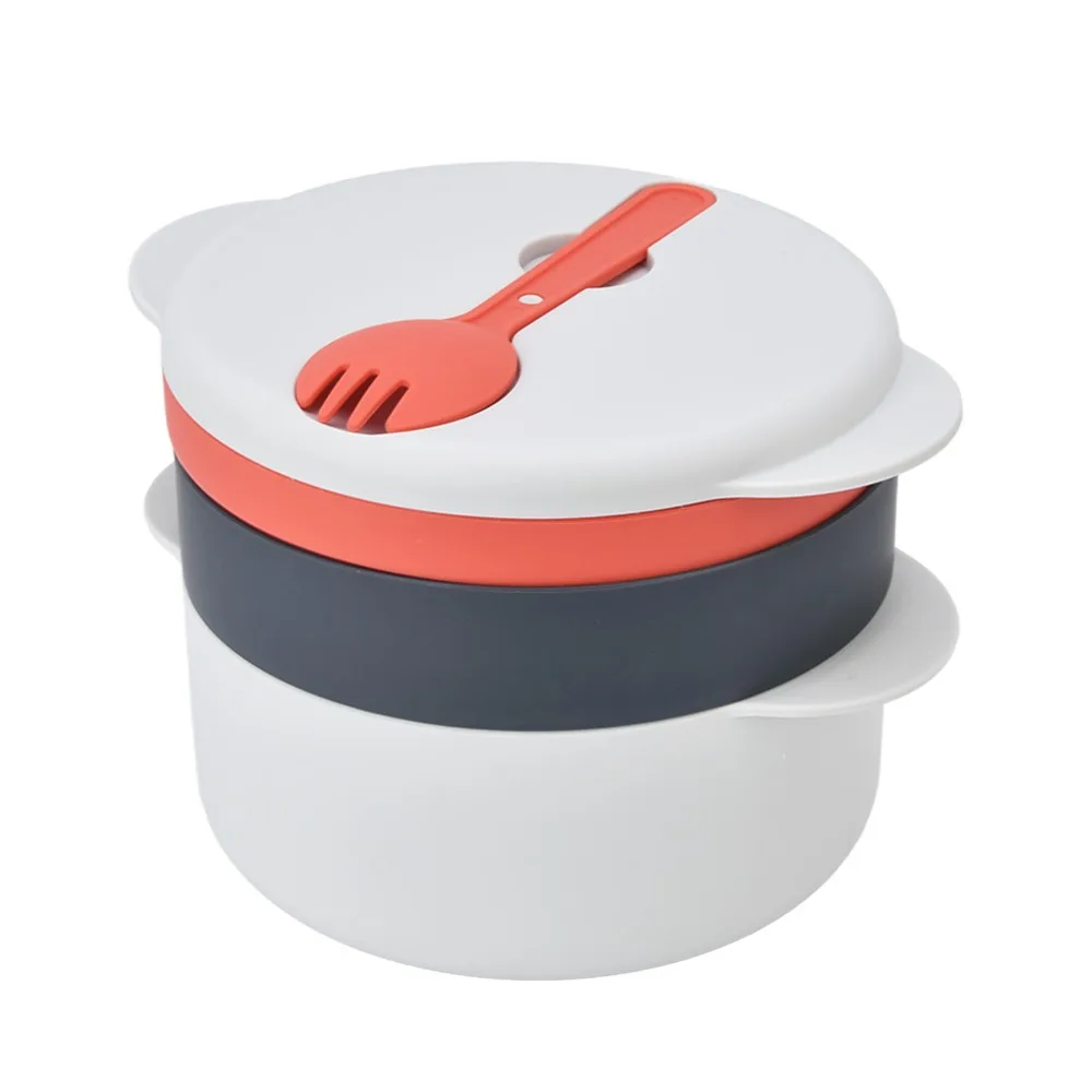 2L Capacity Microwave Vegetables Cooker Multi Layer Stackable Prevent Burns Handle Microwave Steaming Container PP White