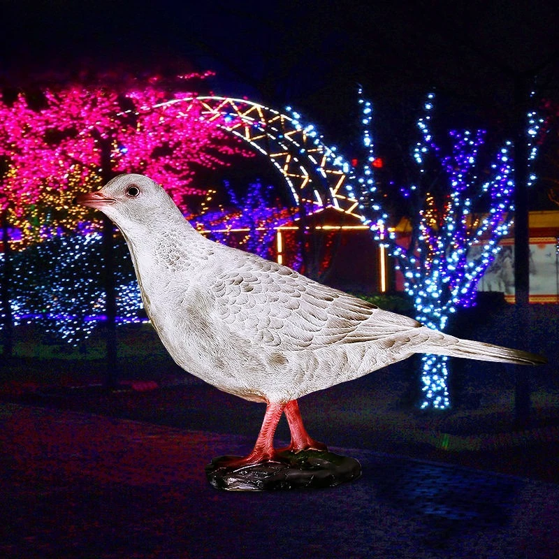 Fiberglass animal luminous sculpture simulated bird owl ornament courtyard outdoor landscape decoration