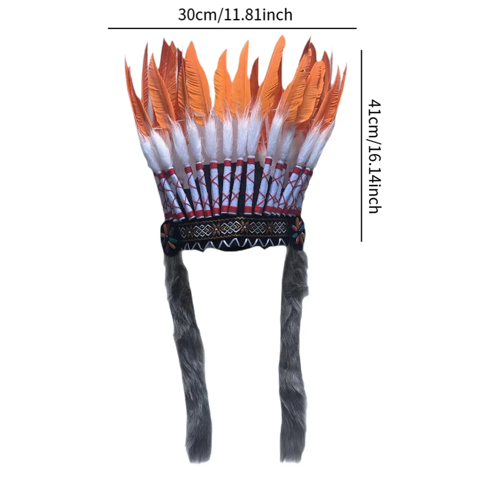 Cocar de penas artificiais artesanato para dramatização de festa de cosplay