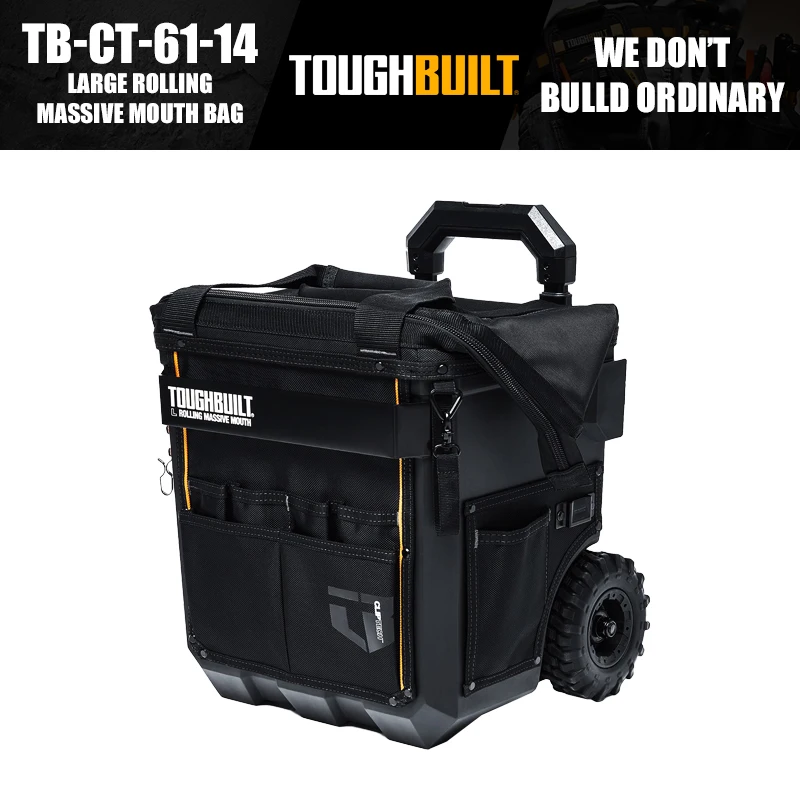 TOUGHBUILT TB-CT-61-14/18/22 Large/X-Large/XX-Large Big Mouth Multi-Function Tool Bag with Wheels and Waterproof Rigid Base