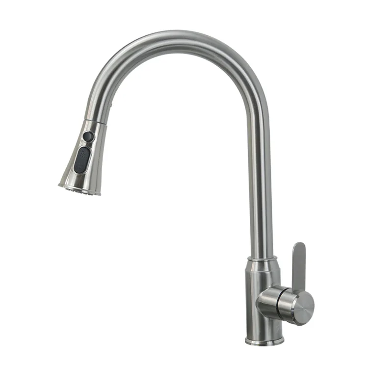 SUS304 stainless steel tap flexible two function mixer taps pull out kitchen sink faucet