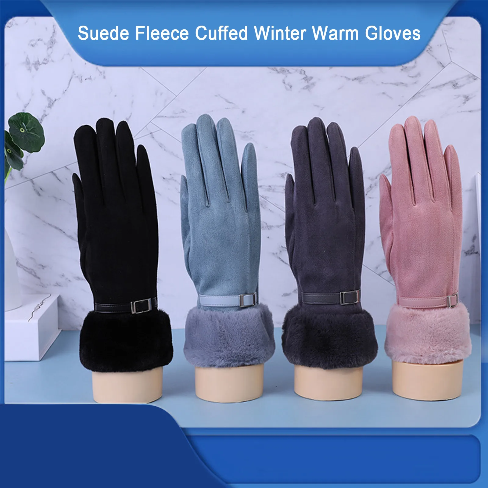 

Lady Glove Mittens Women Winter Vintage Touch Screen Cute Furry Mitts Windproof Driving Keep Warm Gloves Soft Winter Guante