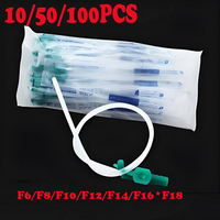 10/50/100pcs  medical oral cavity sterile PVC suction catheter household Manual sputum aspirator tube F6/F8/F10/F12/F14/F16