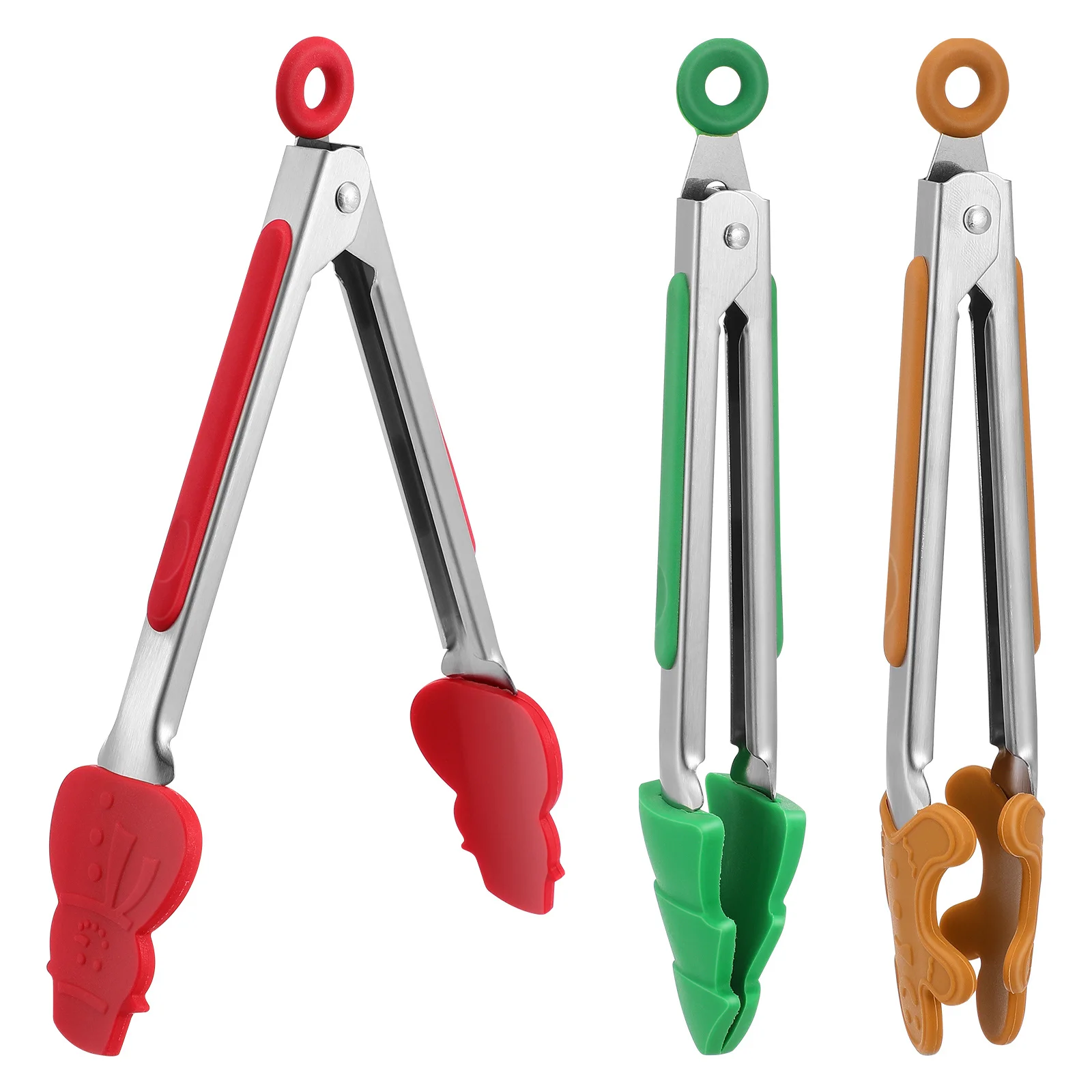 

3Pcs Kitchen Tongs Stainless Steel Silicone Tip Strong Grip for Outdoor Bbq Grilling Cooking Family Dining Stainless Steel Tongs