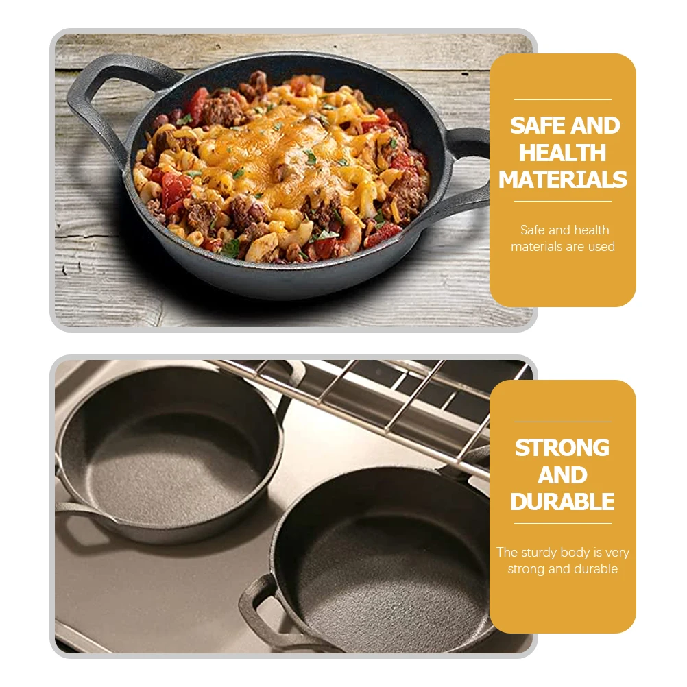 

Mini Egg Frying Pan Non Stick Safe Material Cast Iron Kitchen Bakeware Easy Clean Sturdy Anti Deformation